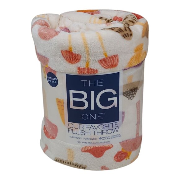 The Big One Oversized Plush Throw Blanket 5ft x 6ft Up Mushroom Fall Snail - Picture 1 of 9